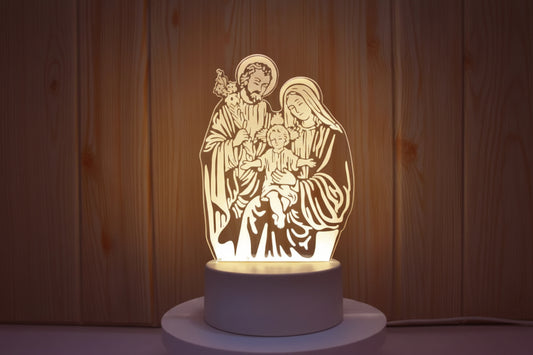 Holy Family 3D Acrylic LED Illusion Lamp