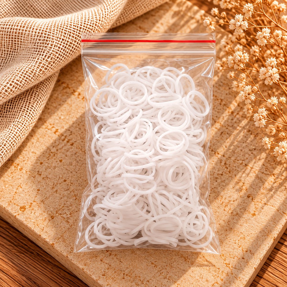 White Elastic Hair Bands – Bulk Pack