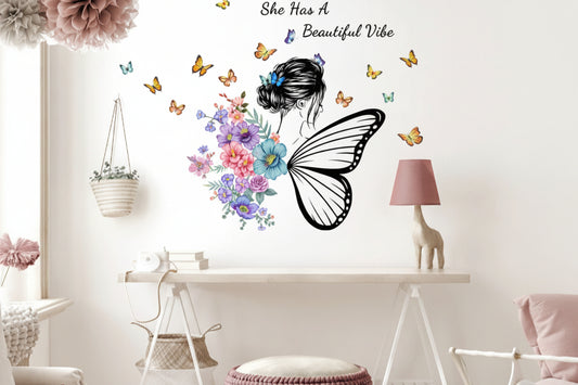 Butterfly Girl Wall Decal
