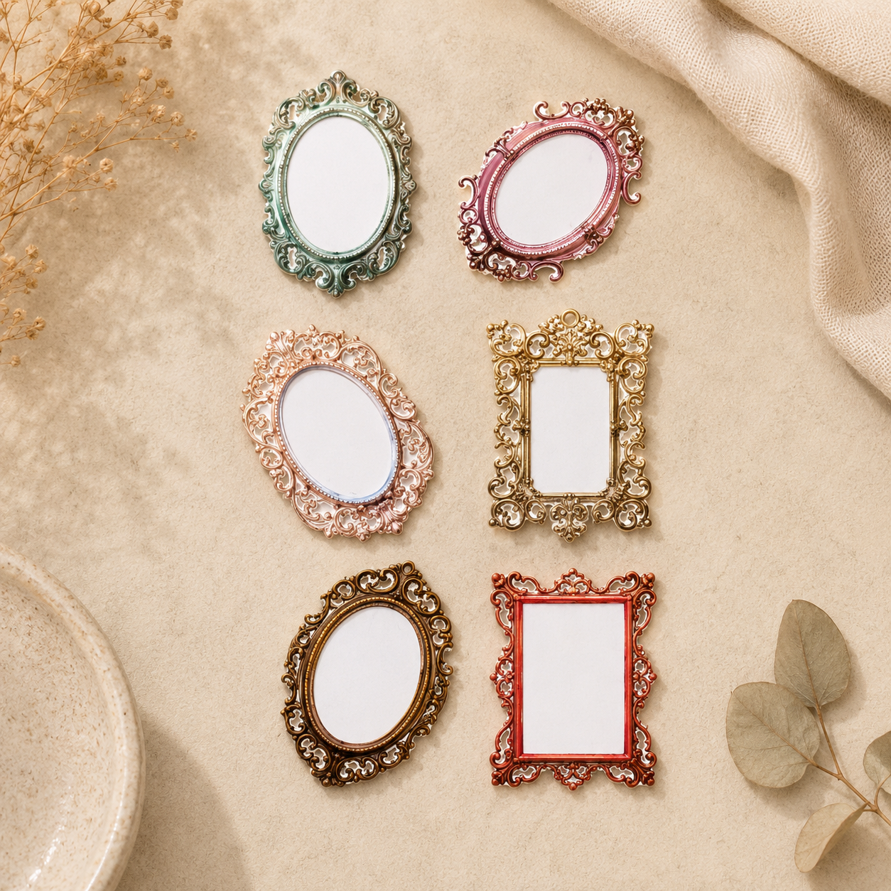 Vintage Ornate Scrapbook Frame Stickers Set