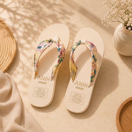 Floral Strap Summer Flip Flops for Women