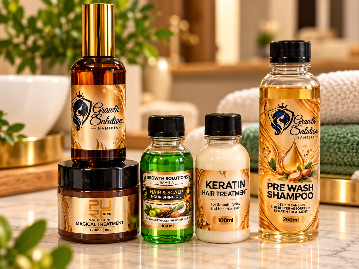 Growth Solutions Namibia – 5-Step Keratin & Hair Nourishing Treatment Set