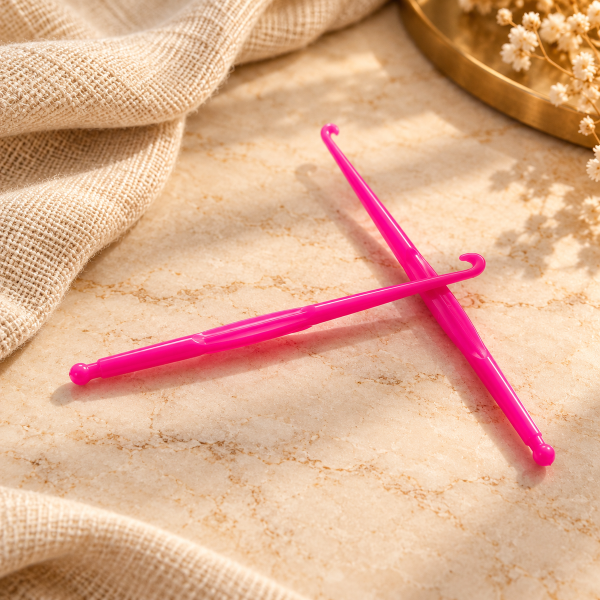 Pink Hair Braiding & Styling Hooks – 2 Piece Set