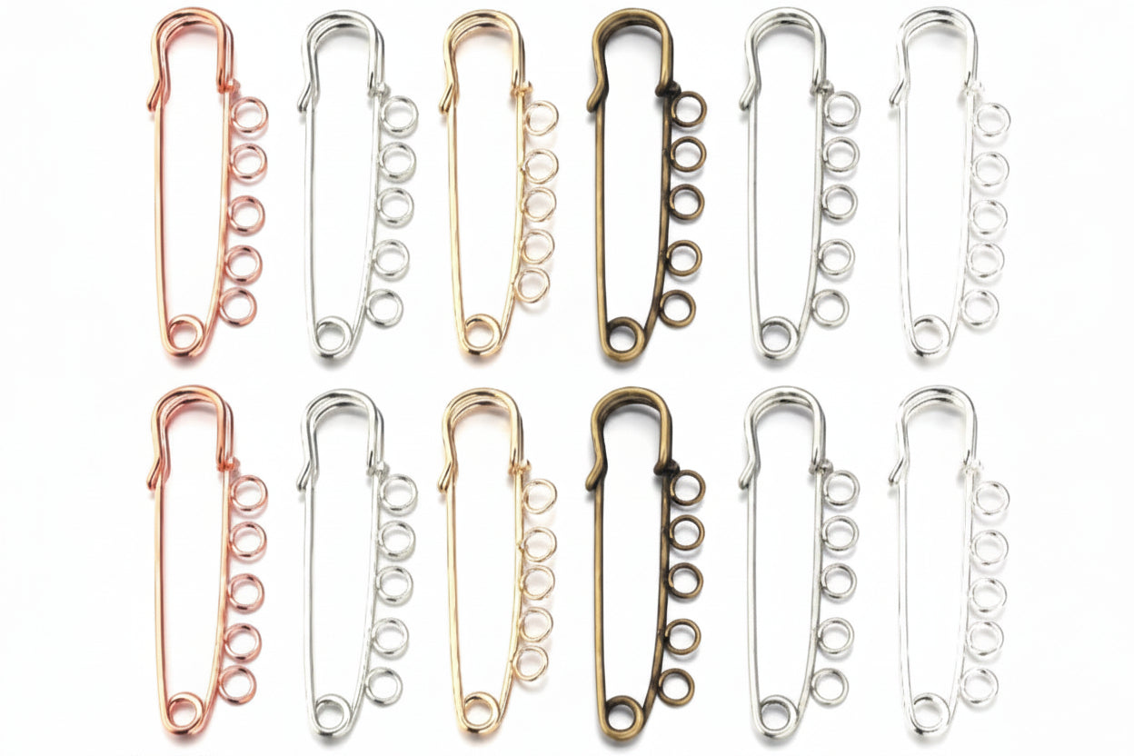 5 Hole Safety Pin Brooch