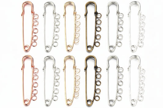 5 Hole Safety Pin Brooch