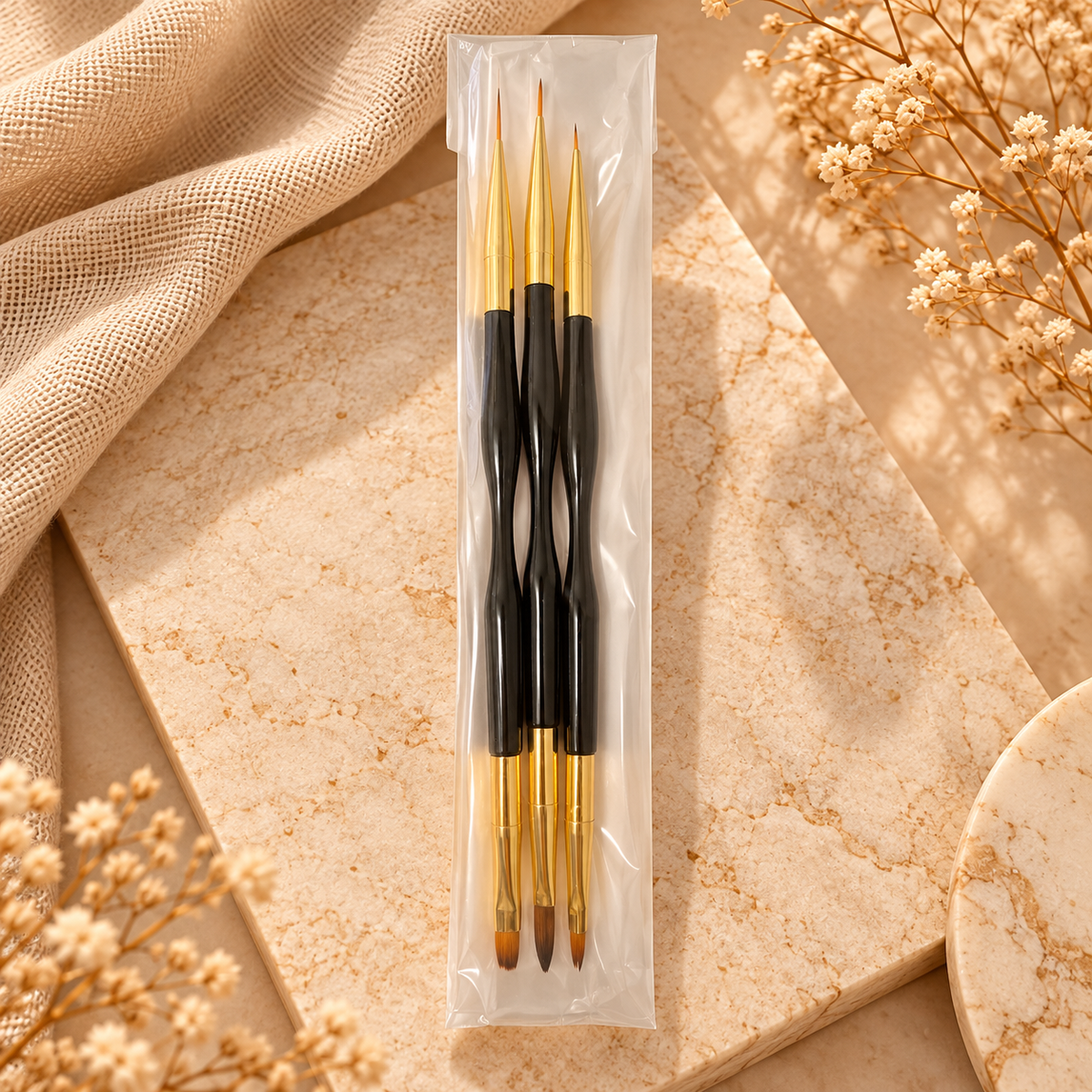 3-Piece Professional Nail Art Brush Set