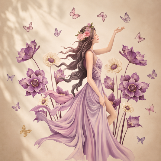 Purple Fairy Girl Wall Sticker Decal