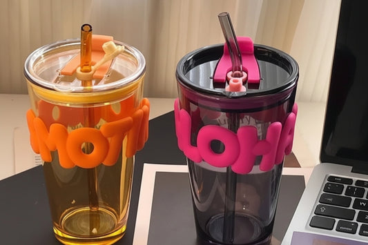 HOHO Letter Tumbler with Straw